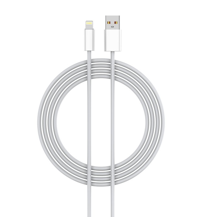 Usb cable, LDNIO, USB-A to Lightning, 25w, 2m, PVC, White