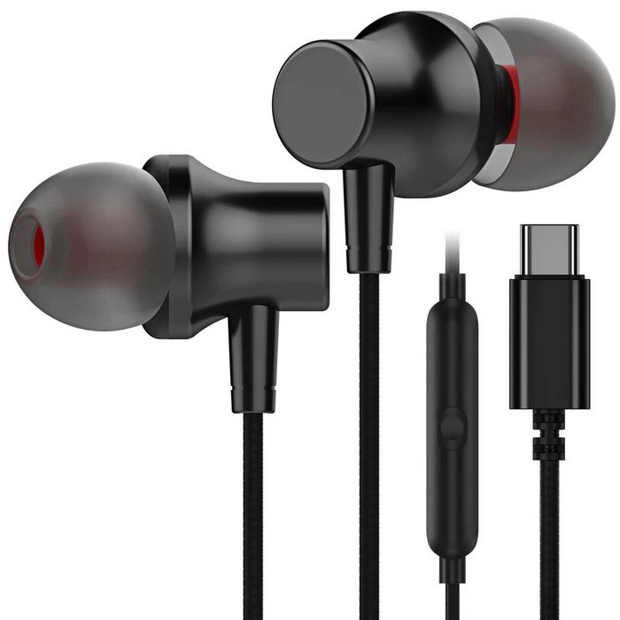 Casti audio, KM, TYPE-C, Negru
