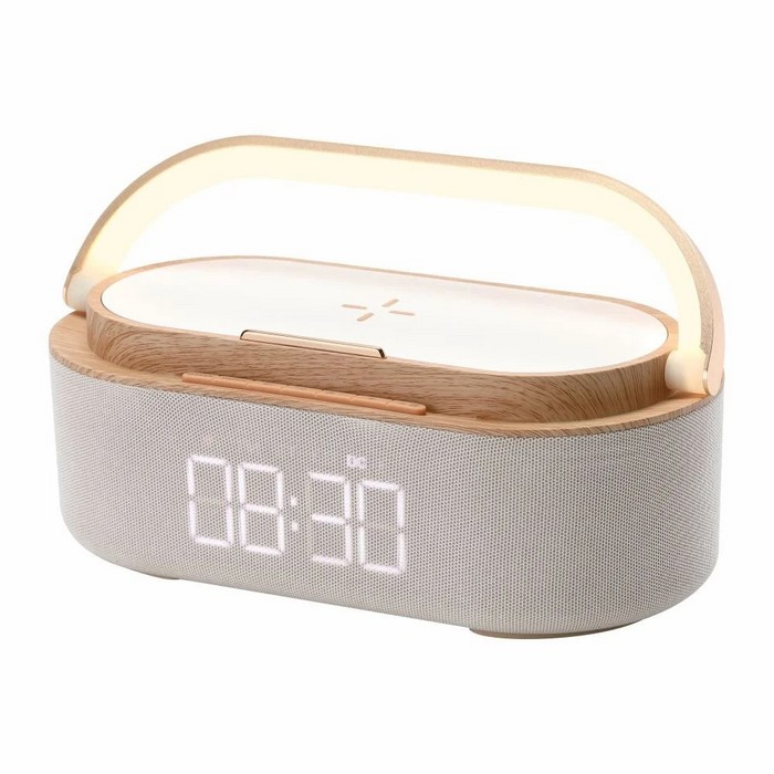 Wireless charger, HOLDMAY, With support, Plastic, with sounds, 10 W, Bluetooth 5.0, MP3, 110-20000 Hz, 3 hours, Digital, ABS | PVC, Alarm, LED display