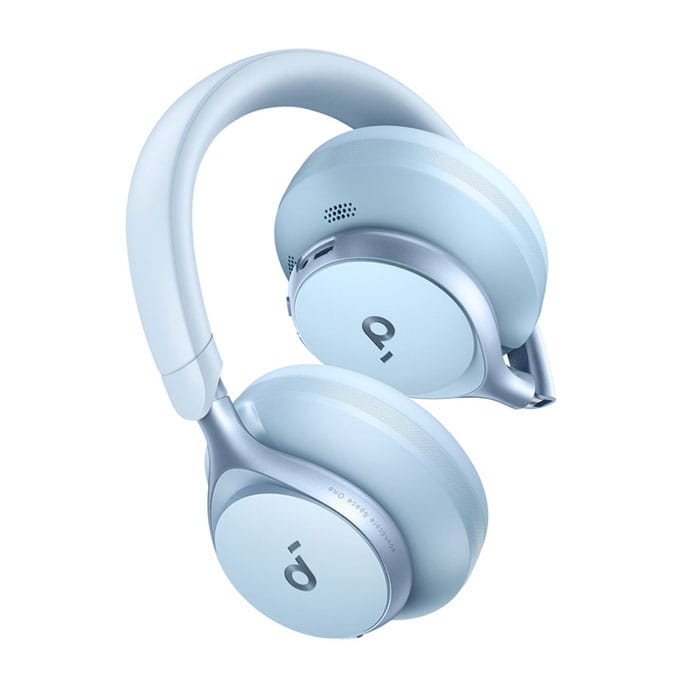 Casti audio, Soundcore, Space One, Hi-Res, LDAC, ANC, BT 5.3, Fara fir, Albastru, Plastic, Albastru deschis, Microfon, USB-C