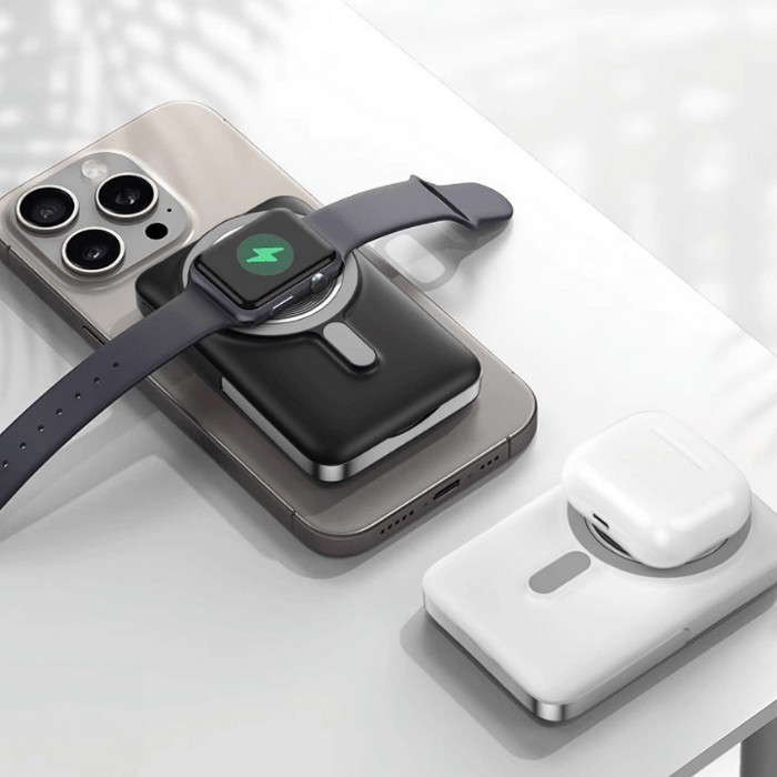 Power bank, WiWU, Wireless, MagSafe, 10 000 мAч, 15W, Plastic, White