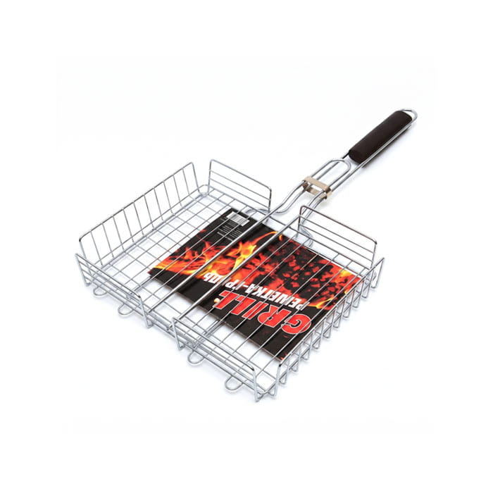 Гриль для барбекю, BBQ, 42x30см, Нержавеющая Сталь, Гриль для барбекю, Черный