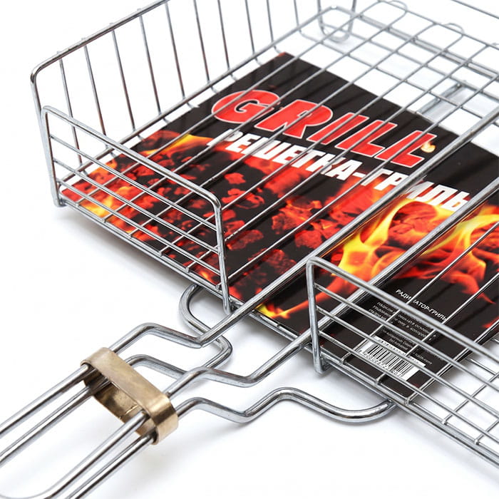 Гриль для барбекю, BBQ, 42x30см, Нержавеющая Сталь, Гриль для барбекю, Черный