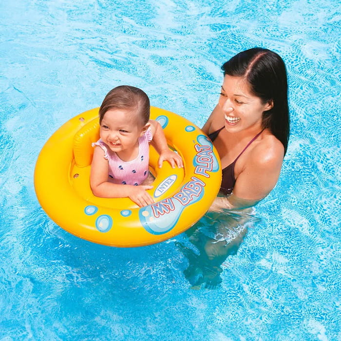 Inflatable circle, INTEX, Vinyl, 67 cm, 340 g, 1+, Yellow/Blue, For Kids, Round, Inflatable circle