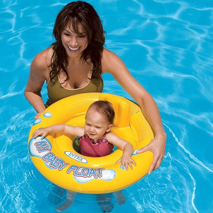 Inflatable circle, INTEX, Vinyl, 67 cm, 340 g, 1+, Yellow/Blue, For Kids, Round, Inflatable circle