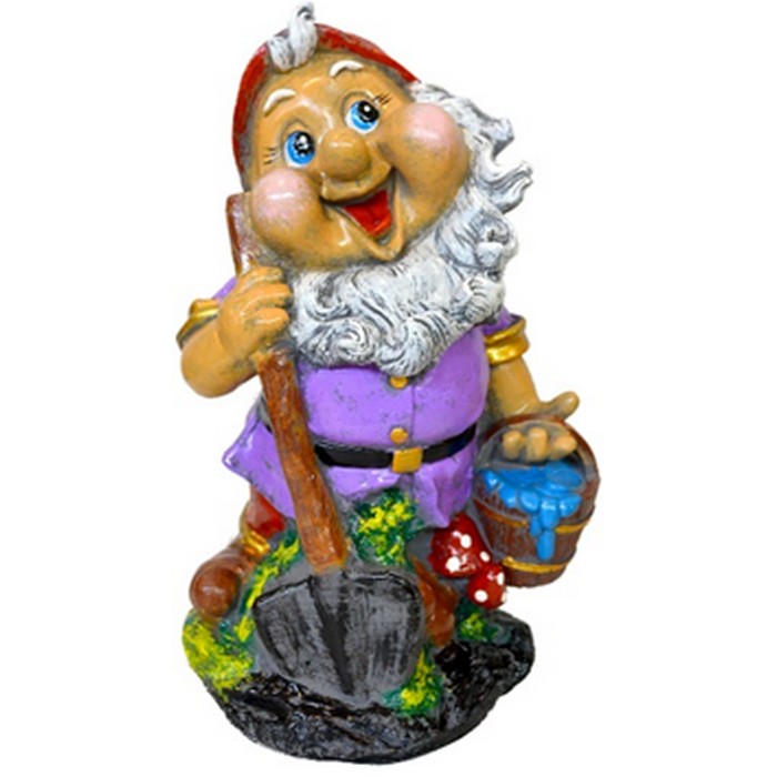 Figurine dwarf with a shovel, ORIENS, Gypsum, 36cm, Various Colors
