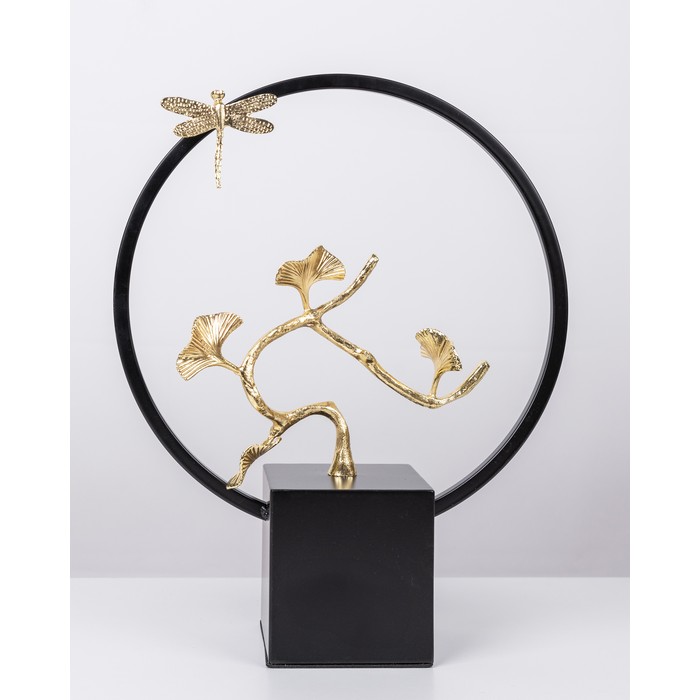 Table ornament, GLOBAL DECORATION, Metal, 30x10x37 cm, Black/Golden