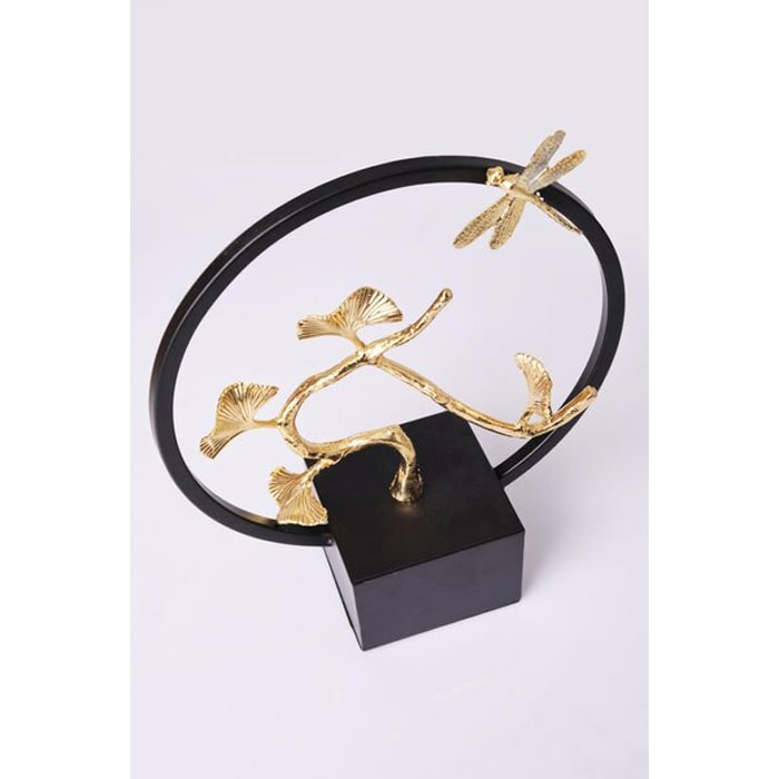 Table ornament, GLOBAL DECORATION, Metal, 30x10x37 cm, Black/Golden