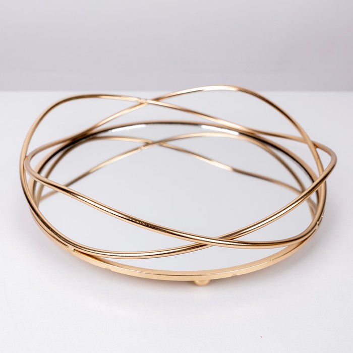 Декоративная тарелка, GLOBAL DECORATION, 35см, Золотистый, 9см, Металл