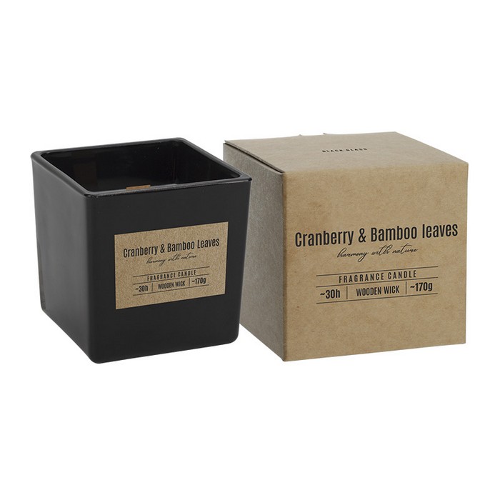 Lumanare parfumata, AURA, Cranberry & Bamboo leaves, 30 ore, 170gr, Parafina