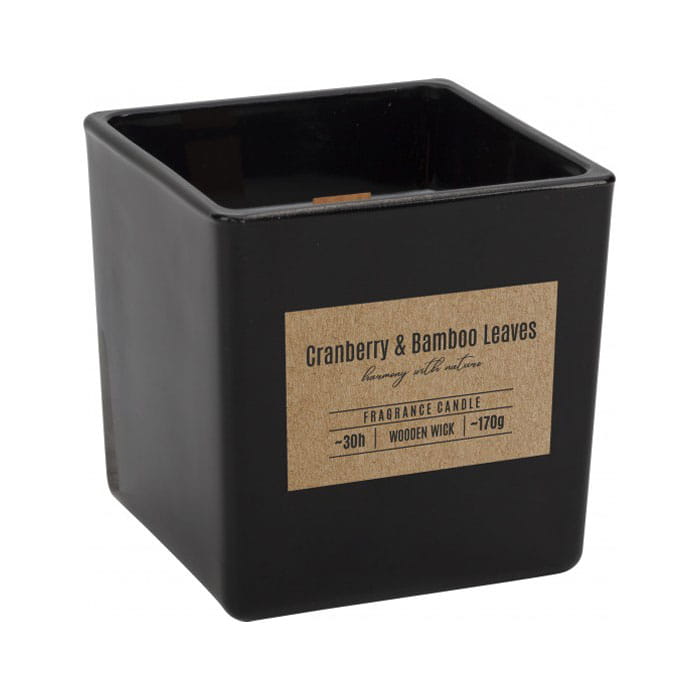 Lumanare parfumata, AURA, Cranberry & Bamboo leaves, 30 ore, 170gr, Parafina