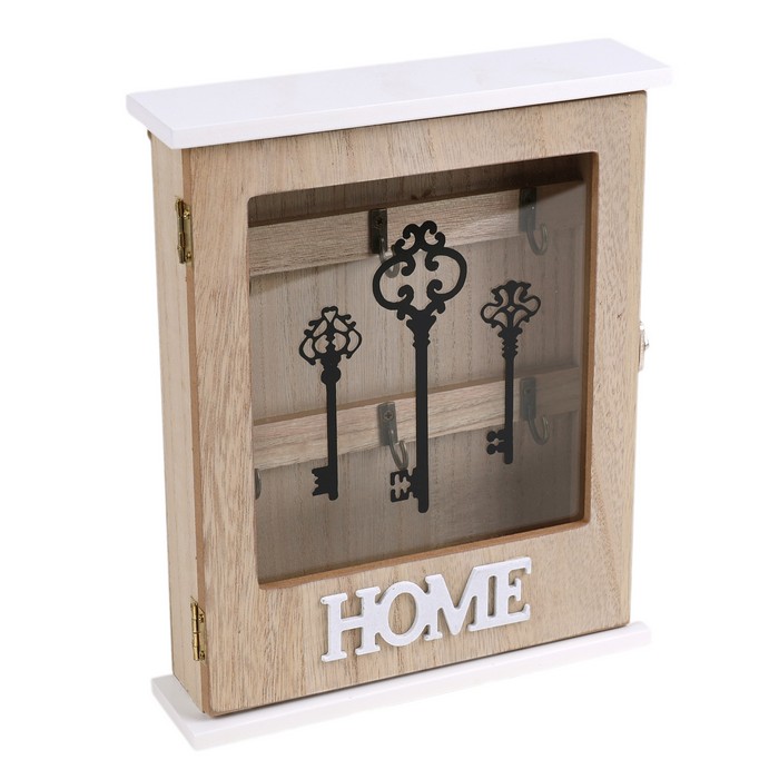 Key support, GS, Wood/Metal, 20x5x25.5 cm, white/cream