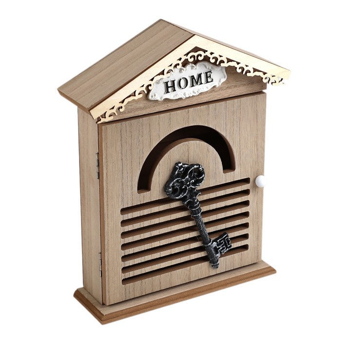 Key support, GS, Wood/Metal, 21x6.5x27 cm, Brown, House