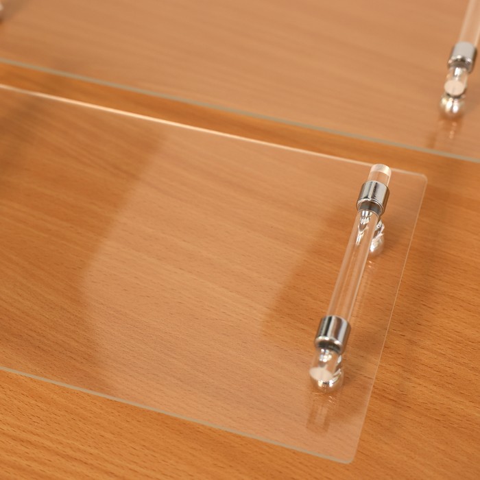 Набор подносов, GS, Акрил, Прозрачный, 32x20/40x24см