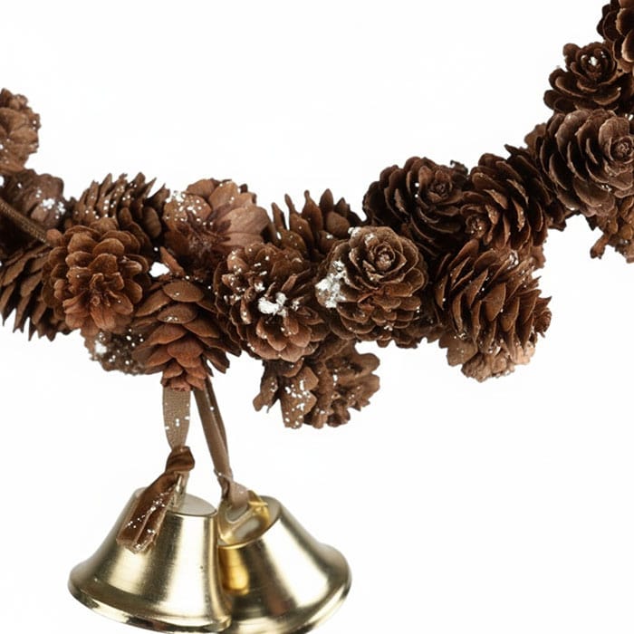 Coronita decorativa, GLOBAL CHRISTMAS, 30cm, Metal, Con, Maro/Auriu