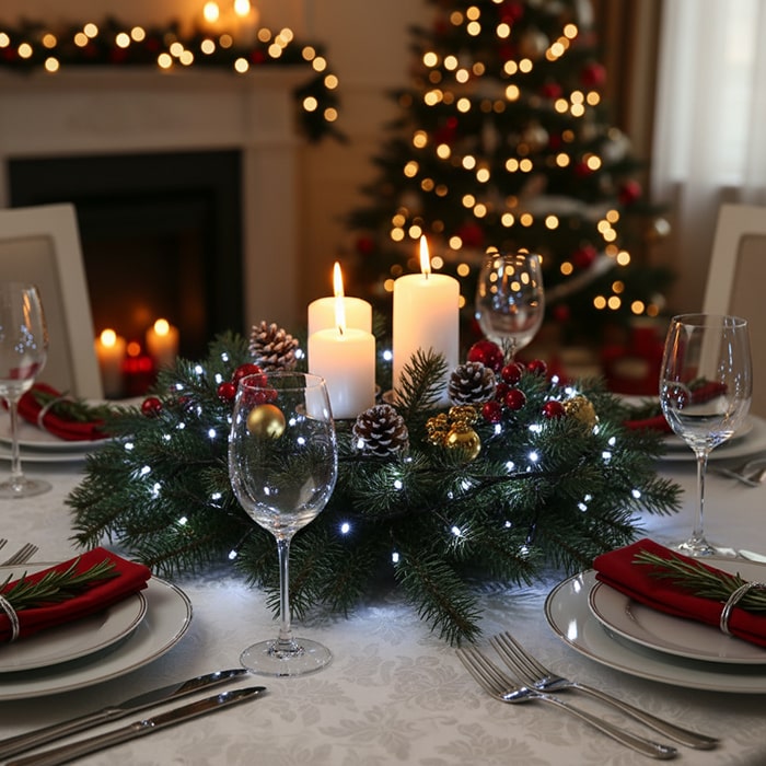 Светодиодная гирлянда, GLOBAL CHRISTMAS, Нить, 100 лампочек LED, 10 м, Белый, 220/240 B, Зелёный, Холодный Свет