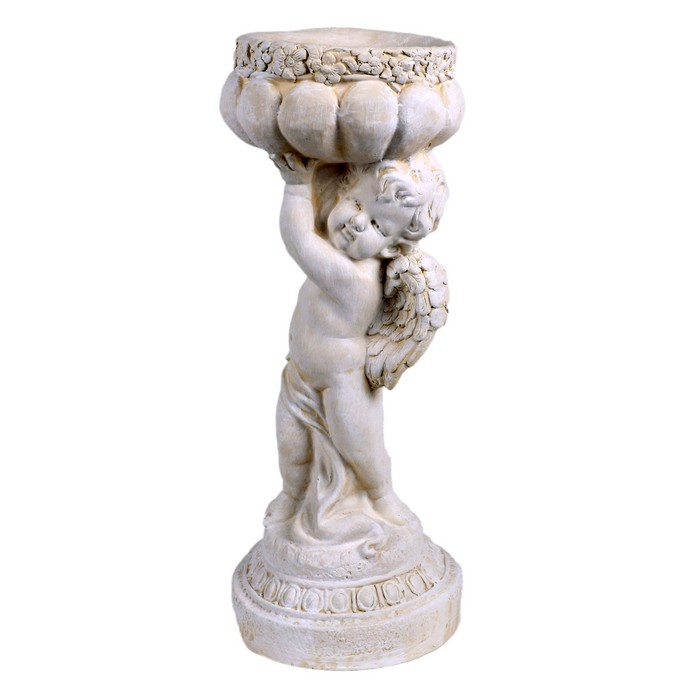 Statueta inger cu bol, ORIENS, Fildes, 55cm, Gips