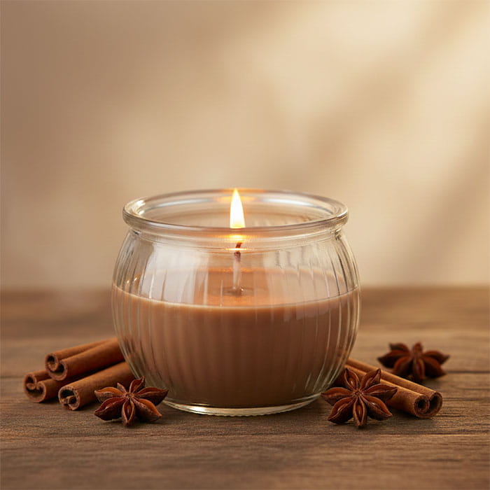 Scented candle, AURA, Christmas Spices, 18 hours, 80 gr, Brown