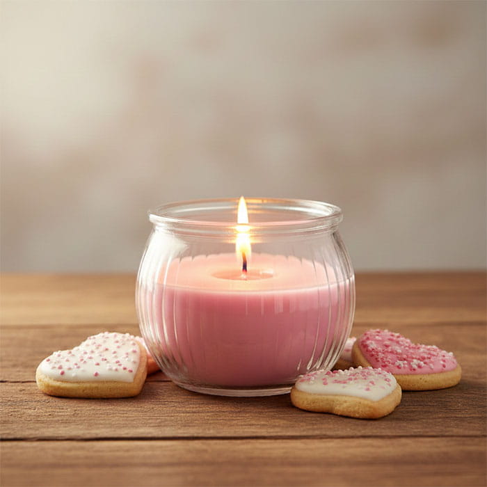 Lumanare parfumata, AURA, Vanilla cookies, 18 ore, 80 gr, Roz