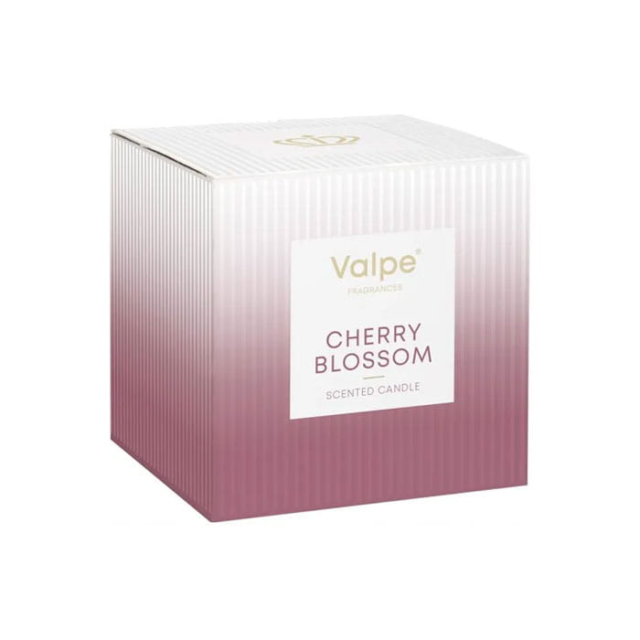 Lumanare parfumata, VALPE FRAGRANCES, Cireasa, 50 ore, 400g, Alb