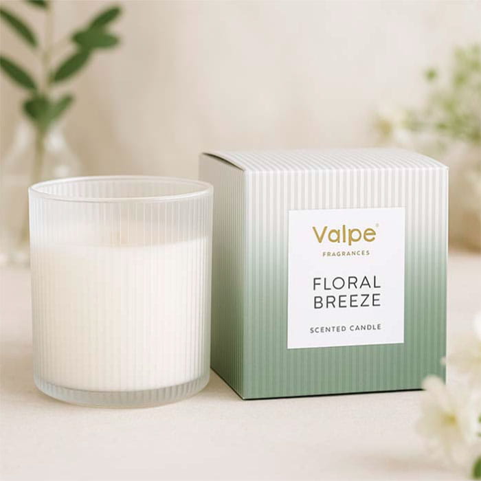 Lumanare parfumata, VALPE FRAGRANCES, Floral Breeze, 50 ore, 400g, Alb