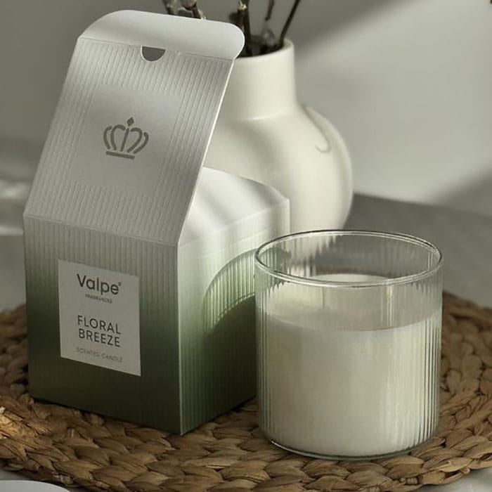 Lumanare parfumata, VALPE FRAGRANCES, Floral Breeze, 50 ore, 400g, Alb