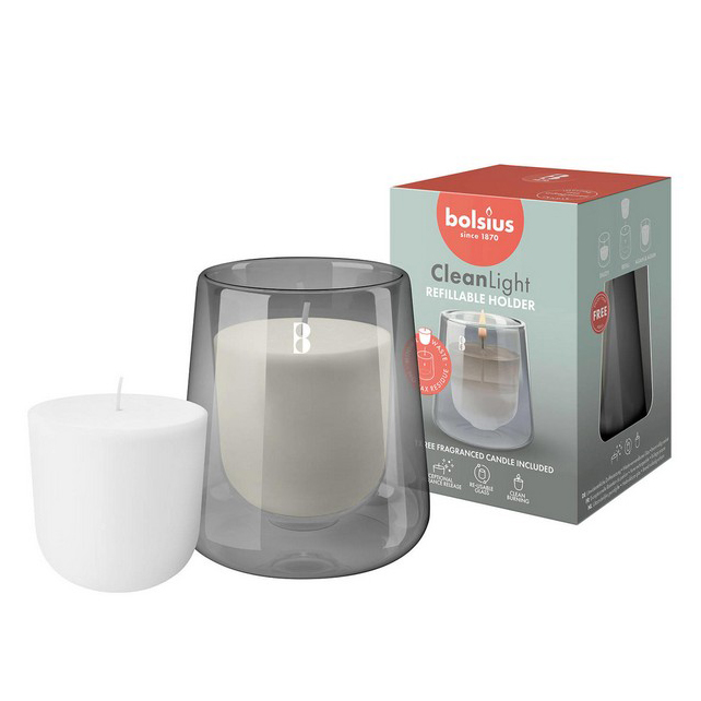 Scented candle, BOLSIUS, Gardenia & Feige, 20 hours, White