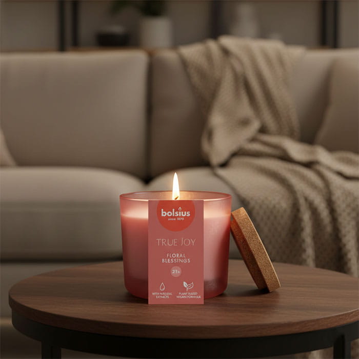 Scented candle, BOLSIUS, Floral Blessings, 21 hours
