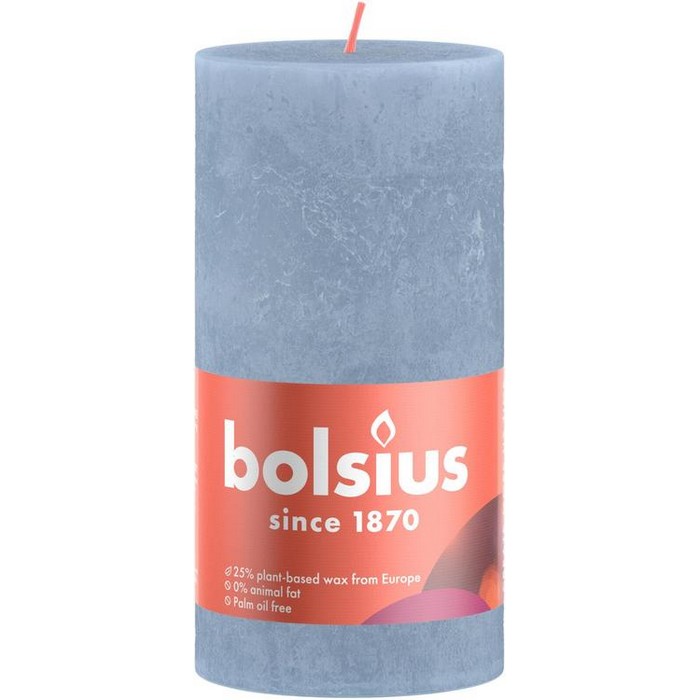 Lumanare, BOLSIUS, 13cm, Albastru deschis, 60 ore, Parafina