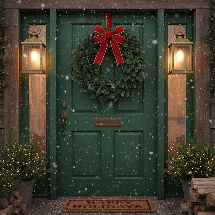 Coronita de craciun, YALUNKA, 40cm, Canada, Verde, PE