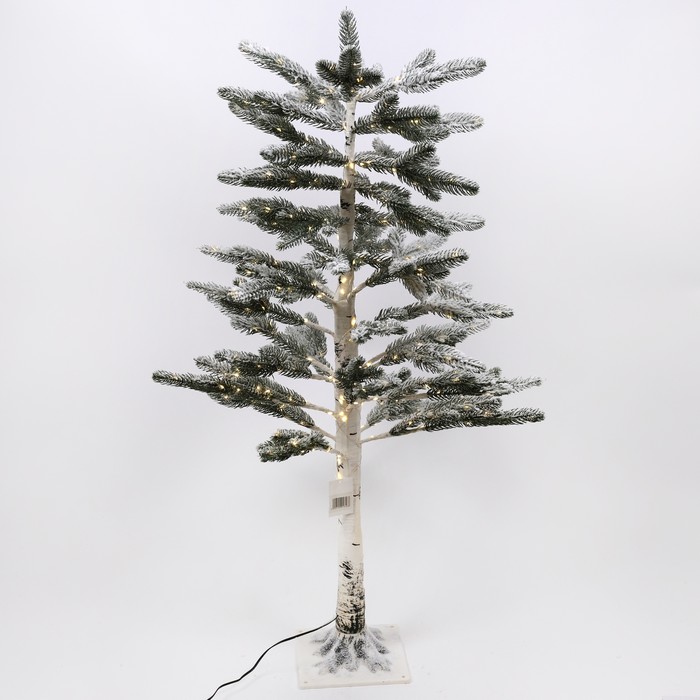 Brad de craciun, GLOBAL CHRISTMAS, Alb/Verde, 100cm, PE, Inzapezit