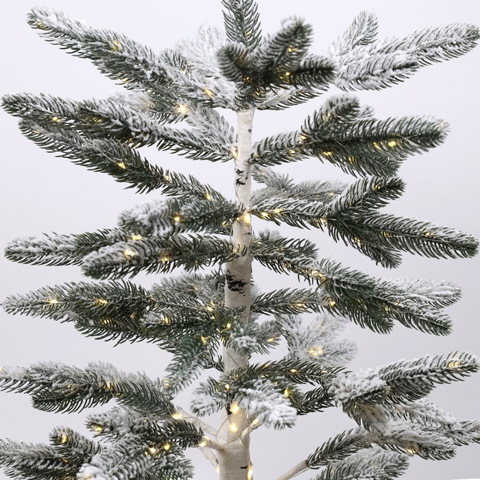 Brad de craciun, GLOBAL CHRISTMAS, Alb/Verde, 100cm, PE, Inzapezit