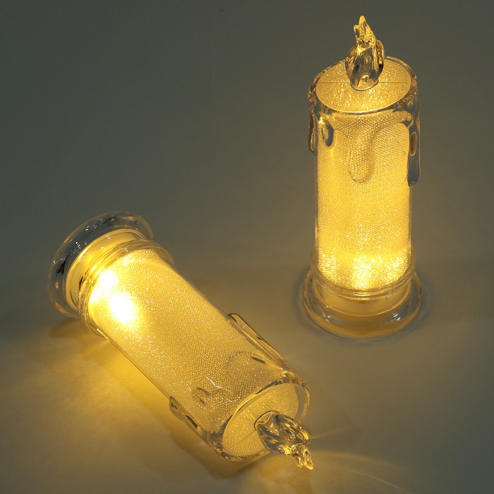 Decorative candle, GLOBAL CHRISTMAS, LED Lamps, 18 cm, White, Plastic