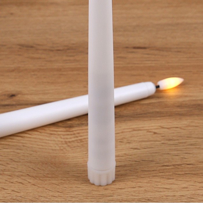 Set lumanari decorative, GS, Becuri LED, 2 buc, 21.5cm, Alb, Plastic