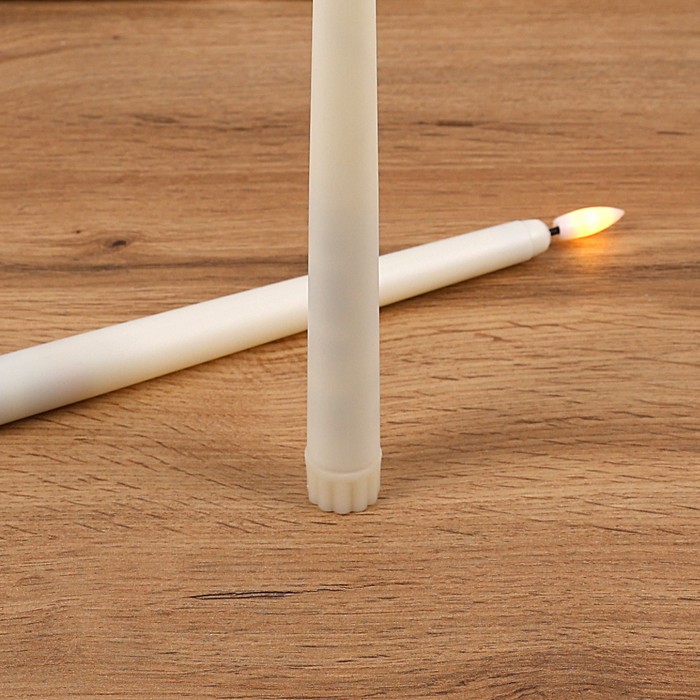 Set lumanari decorative, GS, Becuri LED, 2 buc, 21.5cm, Crem, Plastic