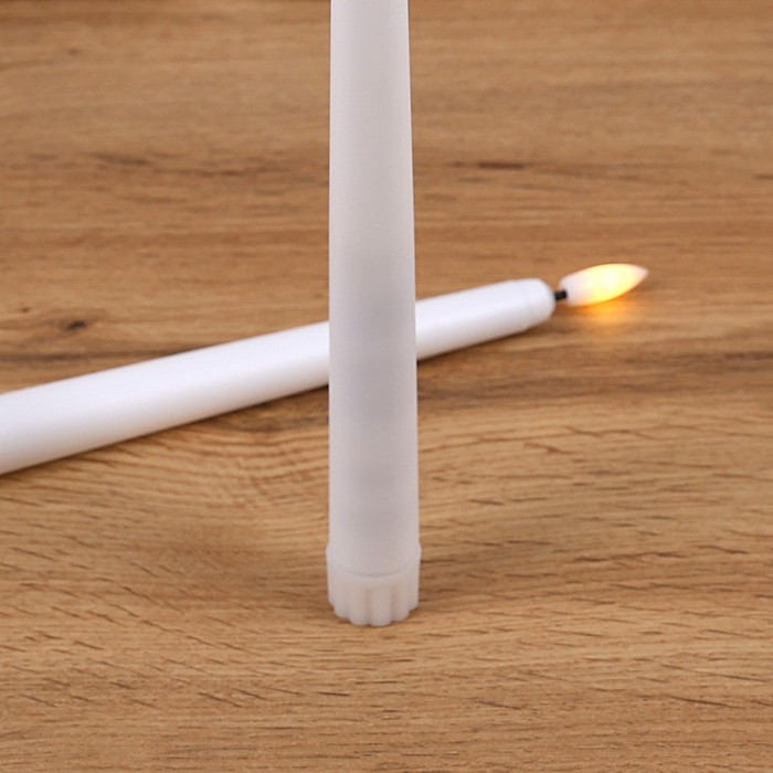 Decorative candles, GS, LED Lamps, 2 pcs, 27.5cm, White, Plastic