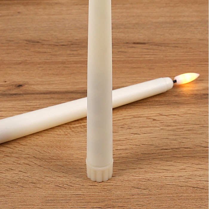 Set lumanari decorative, GS, Becuri LED, 2 buc, 27.5cm, Alb, Plastic