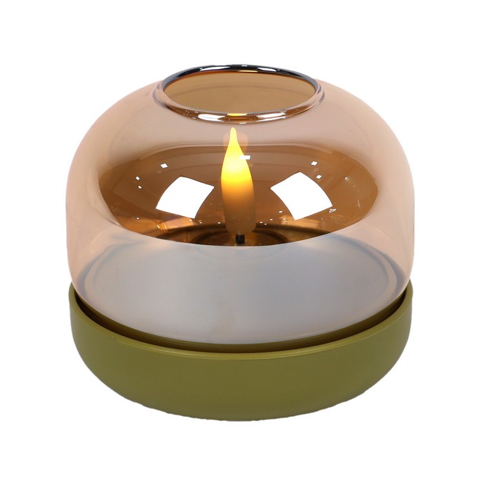 Lumanare decorativa, GS, Becuri LED, 10cm, Oliv, Plastic