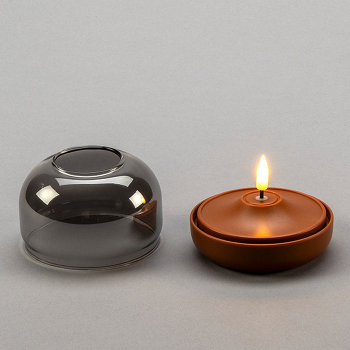 Декоративная свеча, GS, Светодиодные лампы, 10см, Серый, Пластик