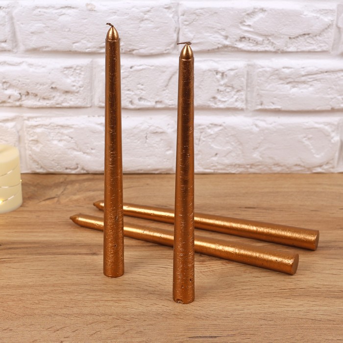 Set lumanari, GS, 4 buc, 25cm, Cupru, Parafina