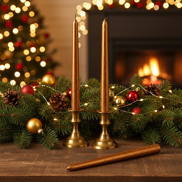 Set lumanari, GS, 4 buc, 25cm, Cupru, Parafina