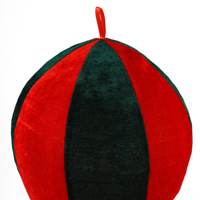 Mos craciun cu parasuta, GLOBAL CHRISTMAS, 80cm, Verde/Rosu, Textil/Plastic