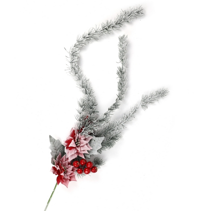 Ramura decorativa, GLOBAL CHRISTMAS, Brad, 100cm, Inzapezit