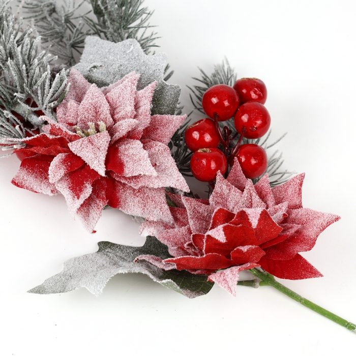 Ramura decorativa, GLOBAL CHRISTMAS, Brad, 100cm, Inzapezit