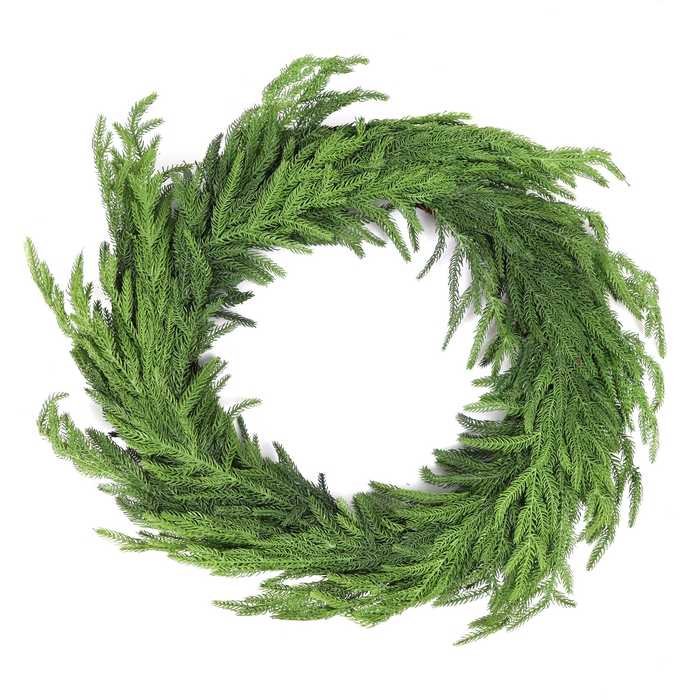 Coronita de craciun, GLOBAL CHRISTMAS, 60cm, Verde, PE