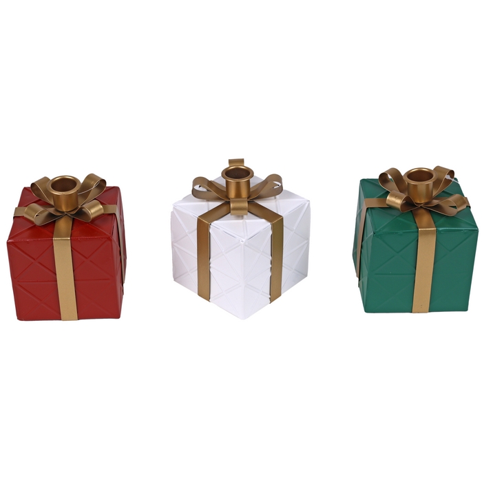 Suport lumanare, GLOBAL CHRISTMAS, 5x9.5x12 cm, Diverse Culori, Metal