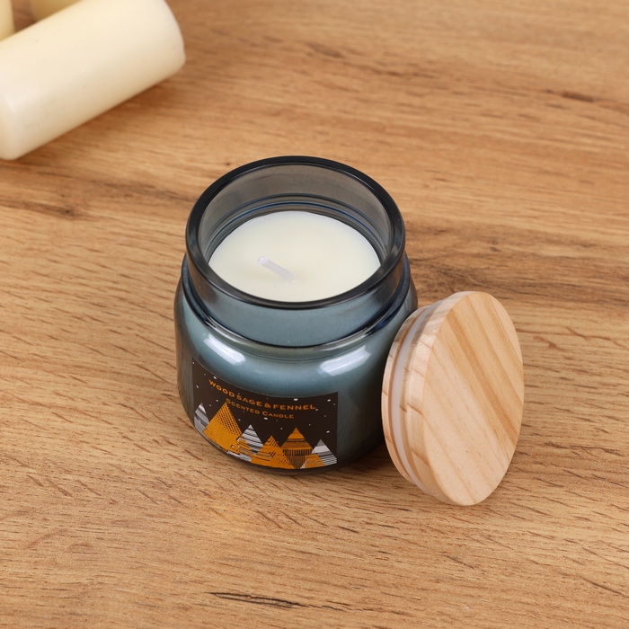 Lumanare parfumata, GLOBAL CHRISTMAS, 8.5cm, Verde, Parafina