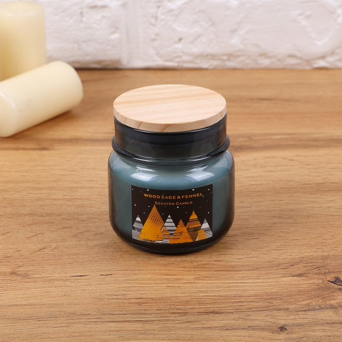 Lumanare parfumata, GLOBAL CHRISTMAS, 8.5cm, Verde, Parafina