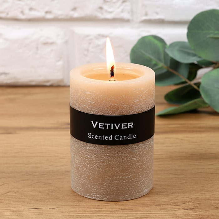 Decorative candle, GS, 10 cm, Cream, Paraffin