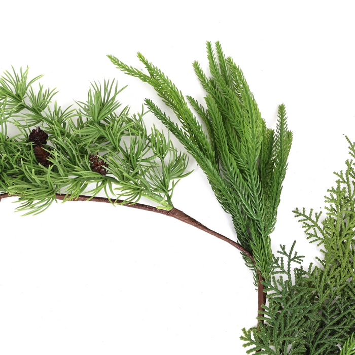 Ghirlanda decorativa, GLOBAL CHRISTMAS, 180cm, Verde, PE, Conuri